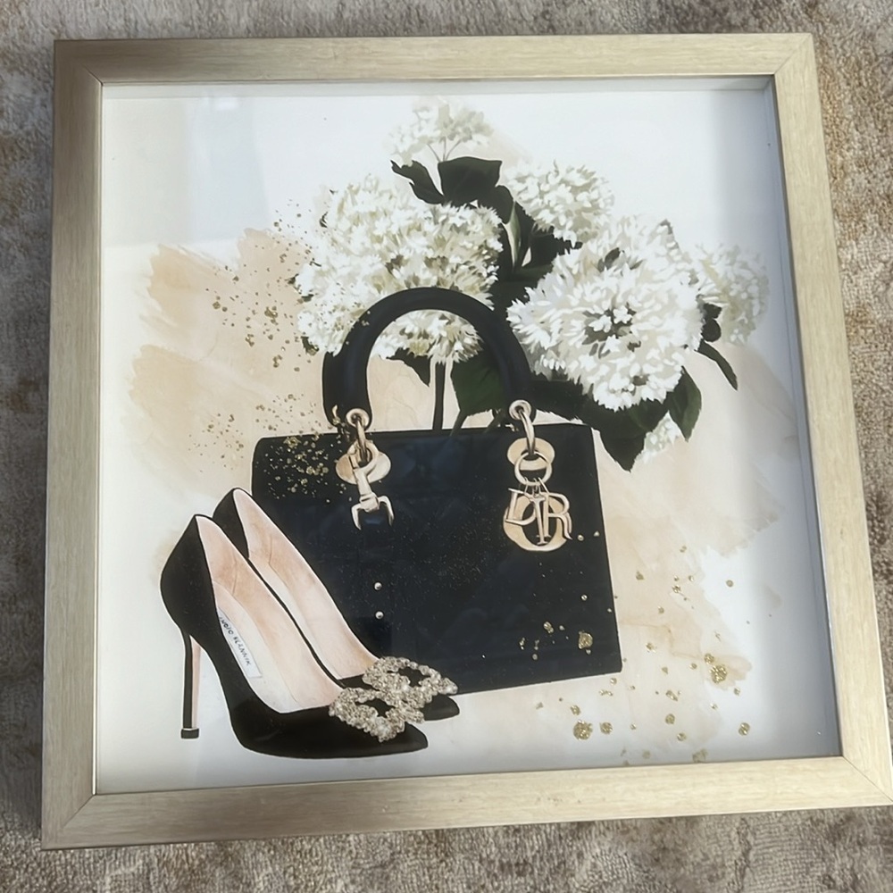 Oliver Gal Dior Manolo Blahnik Framed Fashion Glam Artwork - Picture 6 of 7